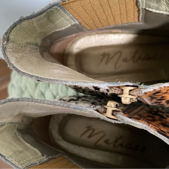 Anthropologie Matisse Nugent Boho Pony Hair Leopard Print Hidden Wedge Booties - Picture 10 of 12